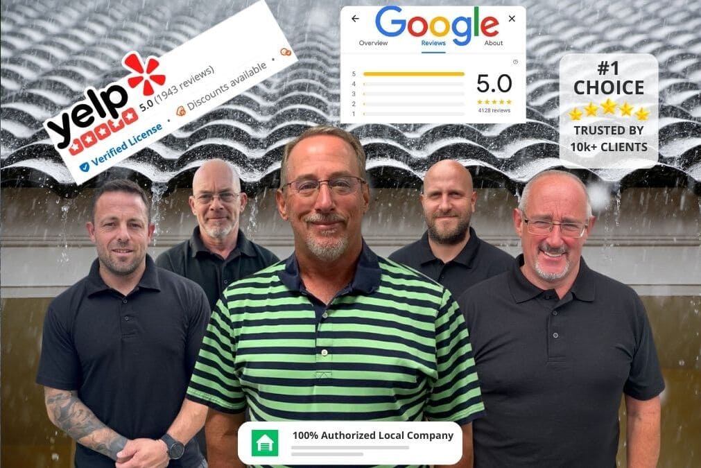 Roof leak repair crew