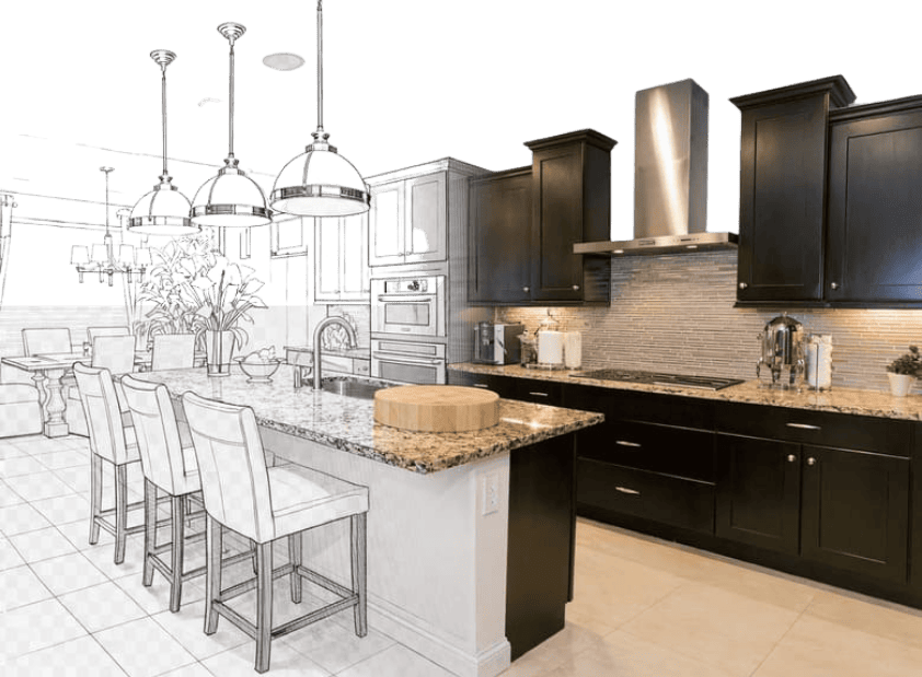 Kitchen and bathroom remodeling project photo